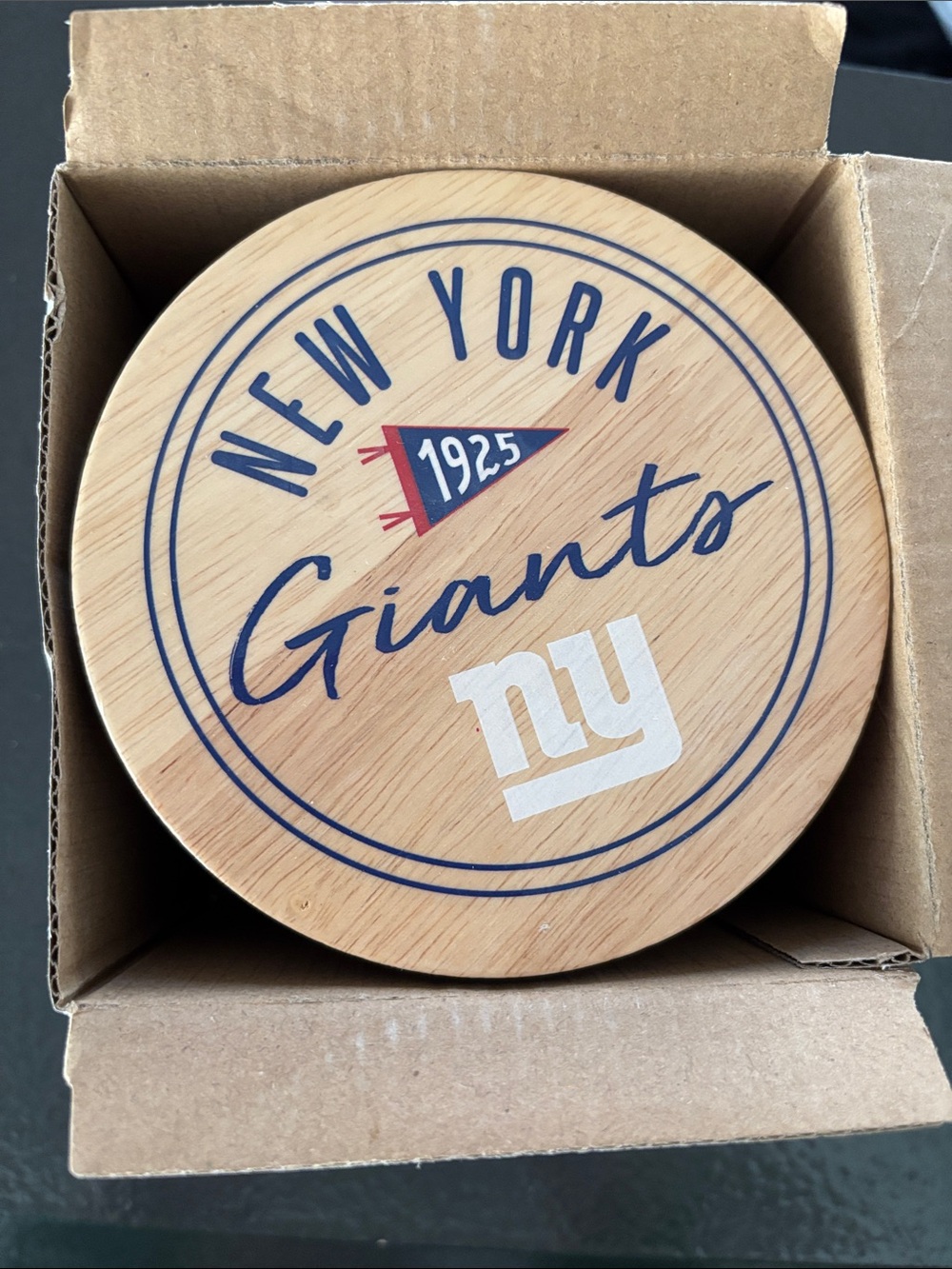 New York Giants Wooden Candle